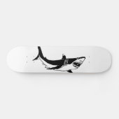 wild met witte haai skateboard (Horizontaal)