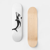 wild met witte haai skateboard (Voorkant)