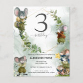 Wild Mice 3rd Birthday Party Invitation (Voorkant)