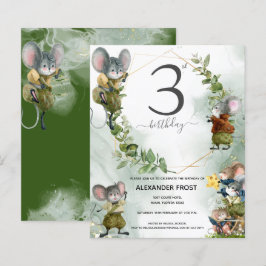 Wild Mice 3rd Birthday Party Invitation