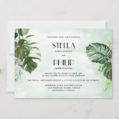 Wild monstera tropical bladeren Horizontale tbruil Kaart (Voorkant)