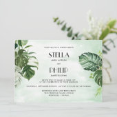 Wild monstera tropical bladeren Horizontale tbruil Kaart (Staand voorkant)