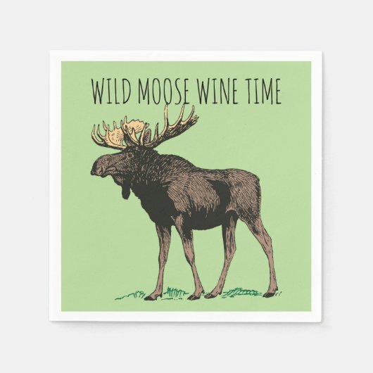 Wild Moose Wine Time Campfire Party Servet (Voorkant)