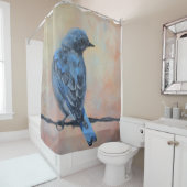 Wild Mountain Bluebird Fine Art Douchegordijn (In situ)