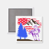 Wild Mountain Horse Galloping Magneet (Voorkant / Achterkant)