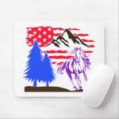 Wild Mountain Horse Galloping Muismat (Met muis)