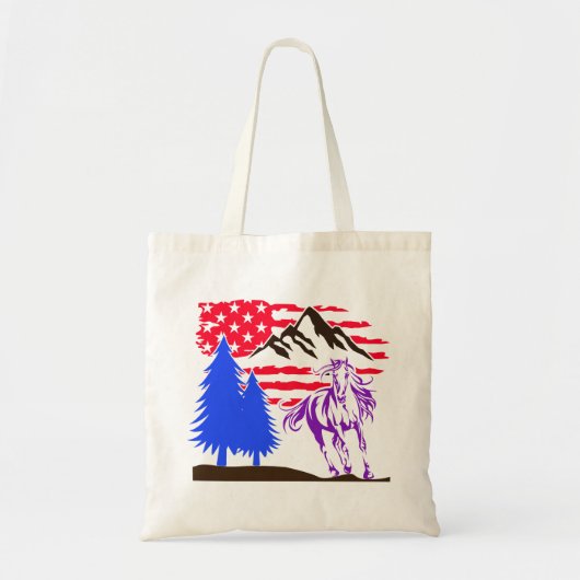 Wild Mountain Horse Galloping Tote Bag (Voorkant)