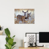 Wild Mule Deer Pair | Californië Poster (Thuiskantoor)