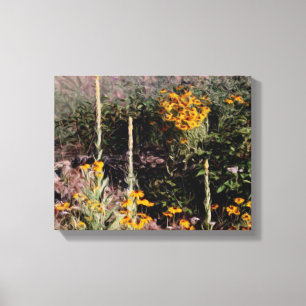 Wild Mulleins Zwart Eyed Susan Flowers Canvas Afdruk