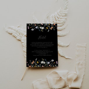 Wild Multicolour Floral Black Hotel Informatiekaartje