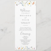 Wild Multicolour Floral bruiloft programma (Voorkant)