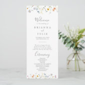 Wild Multicolour Floral bruiloft programma (Staand voorkant)