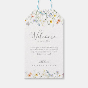 Wild Multicolour Floral bruiloft Welkom Cadeaulabel