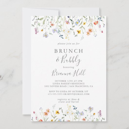 Wild Multicolour Floral Brunch Bubble Vrijgezellen Kaart (Voorkant)