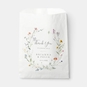 Wild Multicolour Floral Dank je bruiloft Bedankzakje