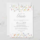Wild Multicolour Floral Laten we feest vieren Kaart (Voorkant)