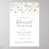 Wild Multicolour Floral repetitie diner Welkom Poster (Voorkant)