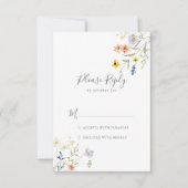 Wild Multicolour Floral Wedding RSVP (Voorkant)
