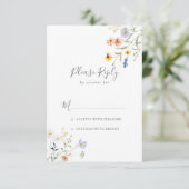 Wild Multicolour Floral Wedding RSVP (Staand voorkant)