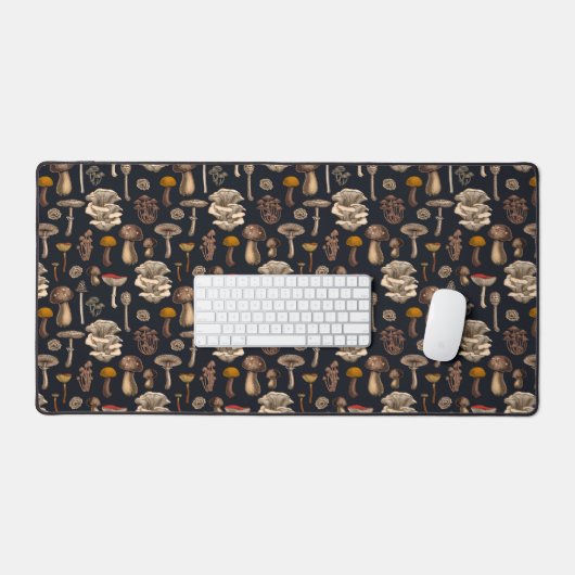 Wild Mushrooms on graphite black Bureaumat (Keyboard & Muis)