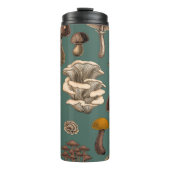 Wild Mushrooms on pine green Thermosbeker (Voorkant)