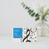 Wild Music Symbols Rainbow Polka Dot Visitekaartje (Staand voorkant)