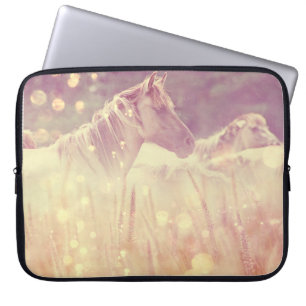 Wild Mustang Gold Sparkles Horse Laptop Sleeve