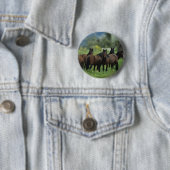 Wild Mustang Horses 3 Ronde Button 5,7 Cm (In situ)
