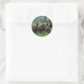 Wild Mustang Horses 3 Ronde Sticker (Tas)
