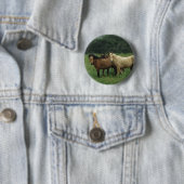 Wild Mustang Horses 4 Ronde Button 5,7 Cm (In situ)