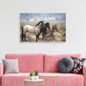 Wild Mustang Horses 5 Canvas Afdruk (Insitu (Woonkamer))