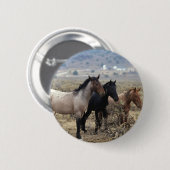 Wild Mustang Horses 5 Ronde Button 5,7 Cm (Voorkant /achterkant)