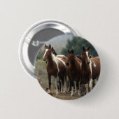 Wild Mustang Horses 7 Ronde Button 5,7 Cm (Voorkant /achterkant)