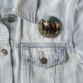 Wild Mustang Horses 7 Ronde Button 5,7 Cm (In situ)