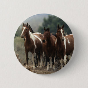Wild Mustang Horses 7 Ronde Button 5,7 Cm