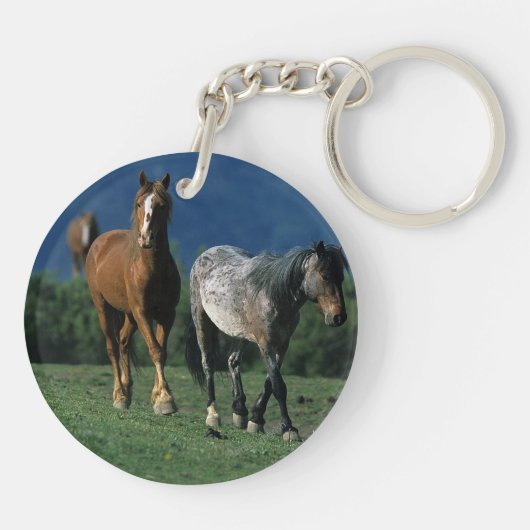 Wild Mustang Horses Sleutelhanger (Achterkant)