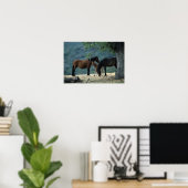 Wild Mustang Mare & Foal Poster (Thuiskantoor)
