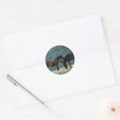 Wild Mustang Mare & Foal Ronde Sticker (Envelop)