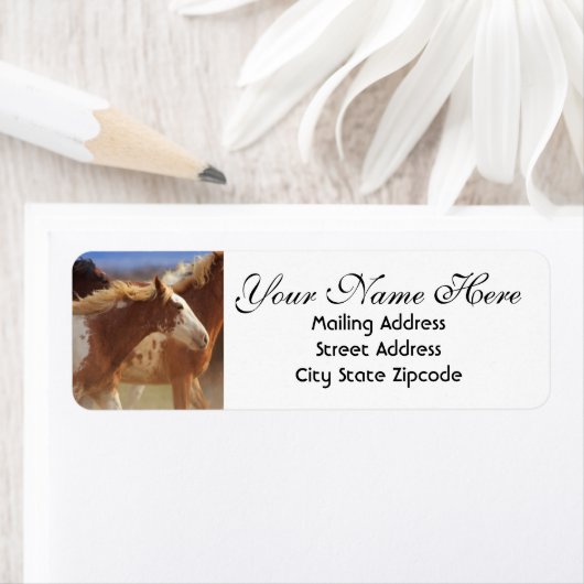 Wild Mustang Return Address Etiket (Insitu)