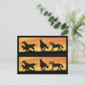 Wild Mustangs Briefkaart (Staand voorkant)