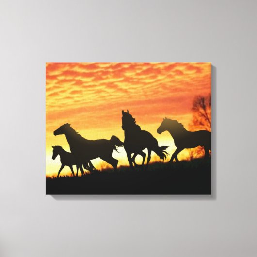 Wild Mustangs Canvas Afdruk (Voorkant)