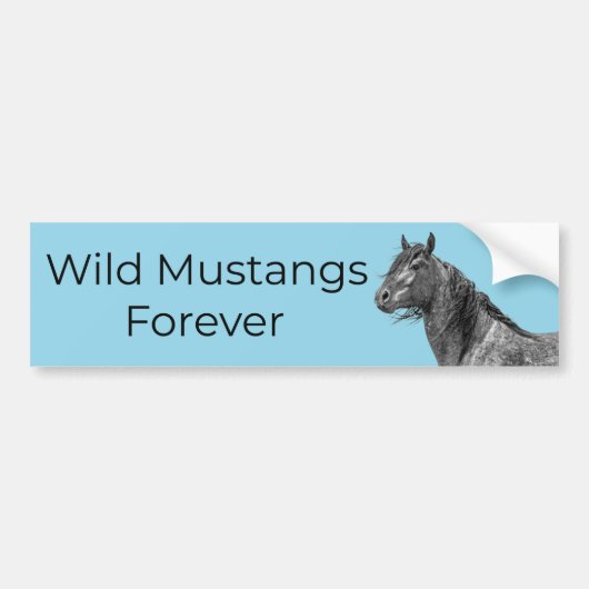 Wild Mustangs Forever Bumpersticker (Voorkant)