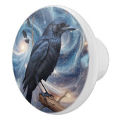 Wild Nature Bird Crow-Raven Keramische Knop (Rechts)