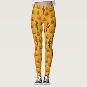 Wild Natuur Cactus Struiken Patroon Leggings