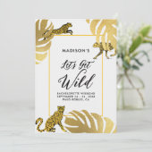 Wild Oerwoud Cheetah Gold Bachelorette Routebeschr Kaart (Staand voorkant)