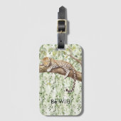 Wild Oerwoud Green Ivy Leopard Bagagelabel (Voorkant (verticaal))