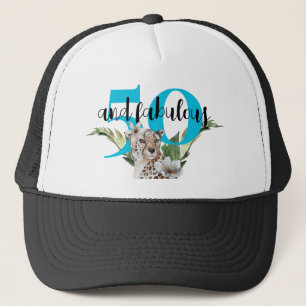Wild Oerwoud Leopard Blue 50ste verjaardag Trucker Pet