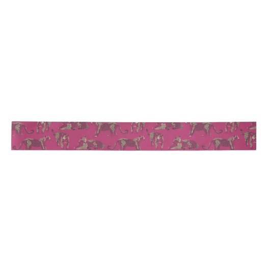 Wild Oerwoud Leopard Patterned Pink Lint (Voorkant)