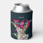 Wild Oerwoud Leopard Roze 50ste verjaardag Blikjeskoeler (Blikje Voorkant)