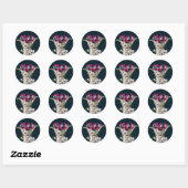 Wild Oerwoud Leopard Roze 50ste verjaardag Ronde Sticker (Vel)